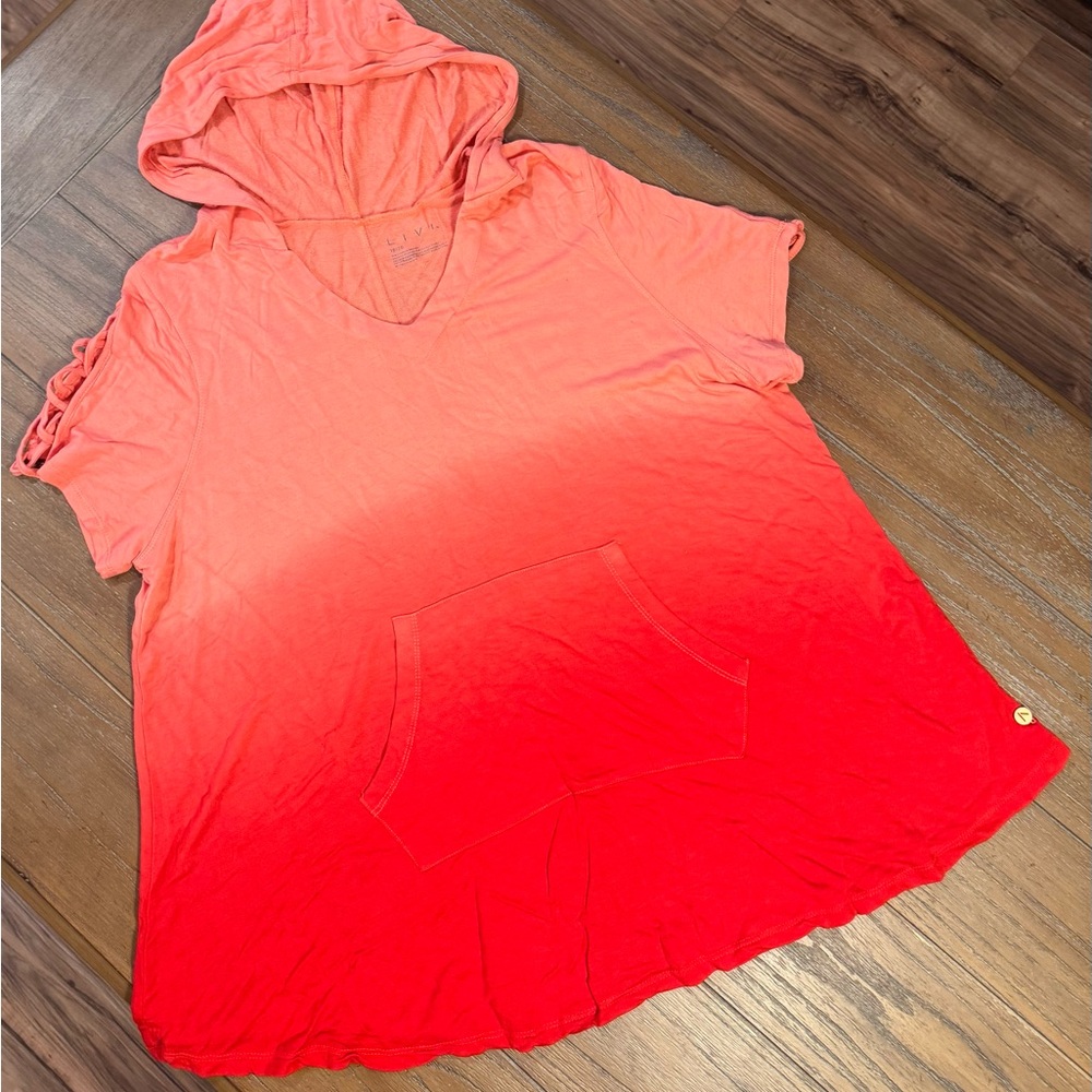 Livi Active Coral Ombre Hooded Sweatshirt
